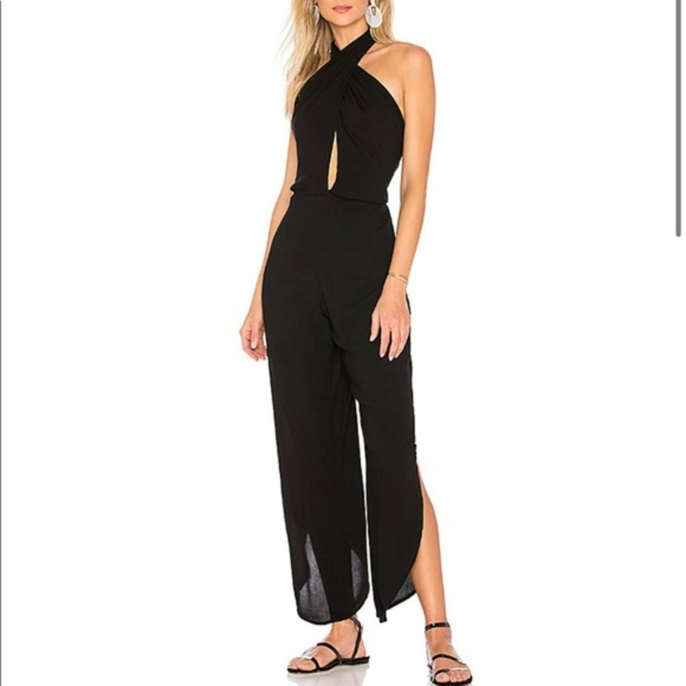 Indah Pearl Cross Front Halter Jumpsuit
